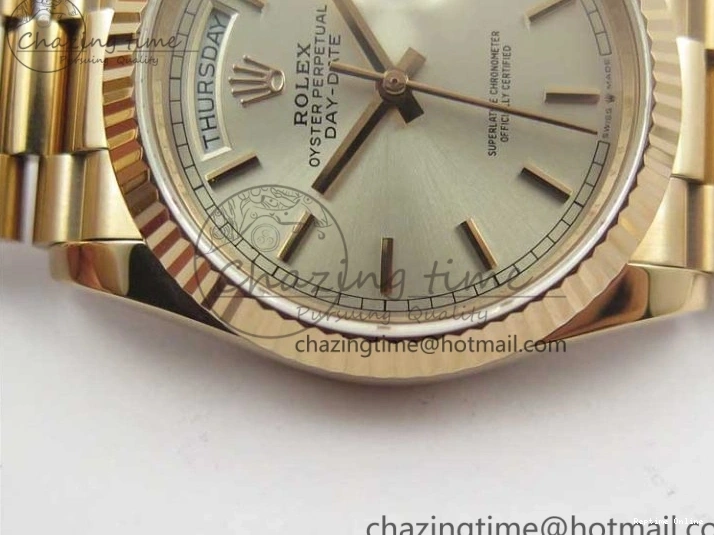 0111 Sophisticated Day-Date 36 RG 128239 Bp Maker Best Edition Silver Dial on RG President Bracelet 3132